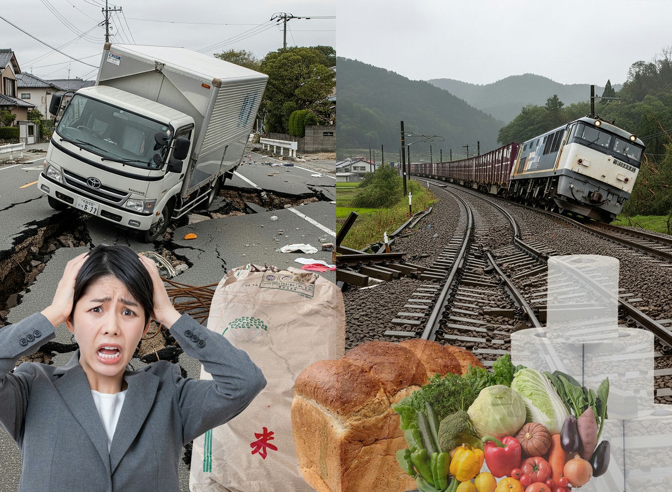 道路・線路の寸断は深刻な物流遅延を起こします。