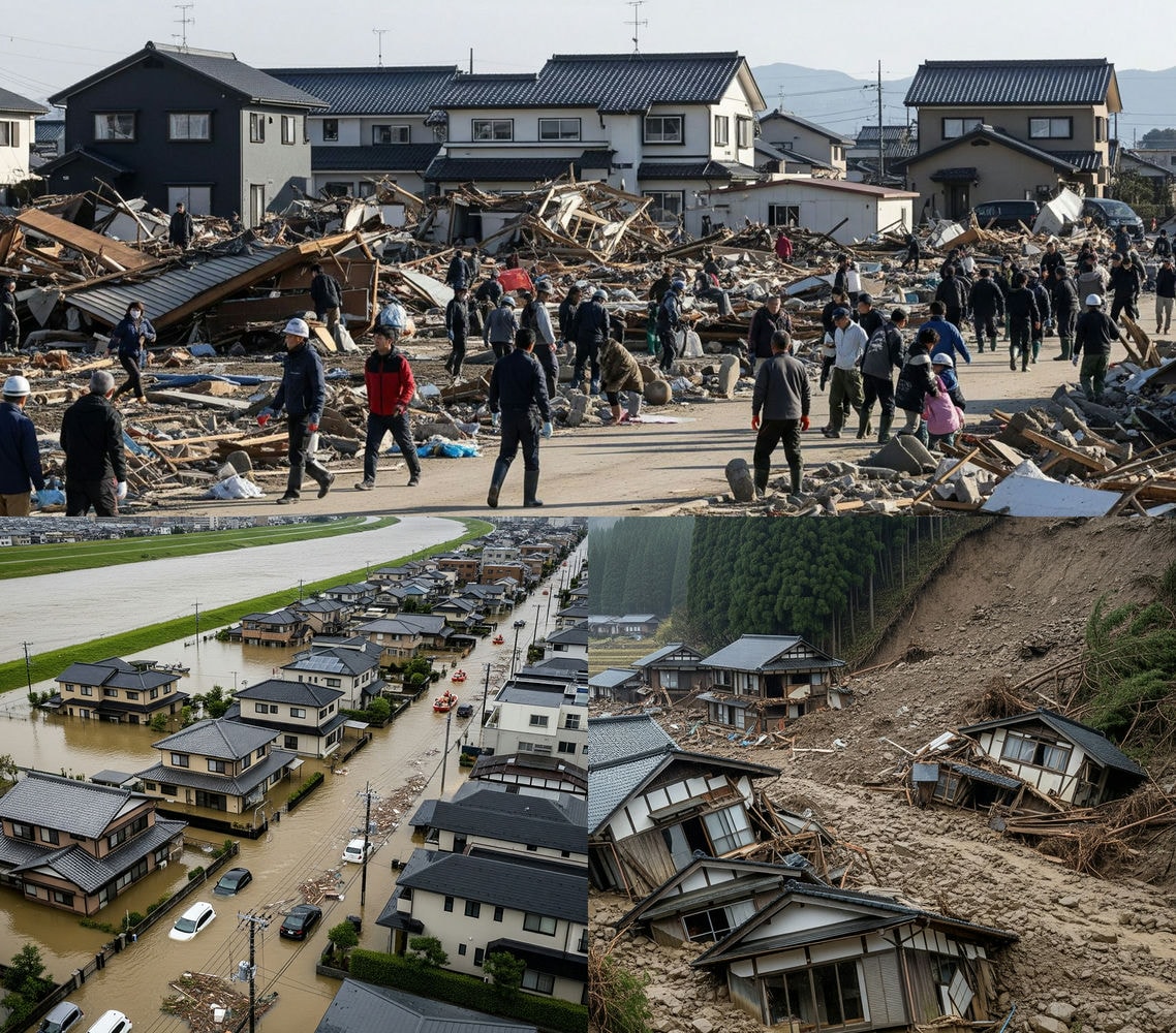 地震や津波では多くの住家が被害をうけることが想定されています。
