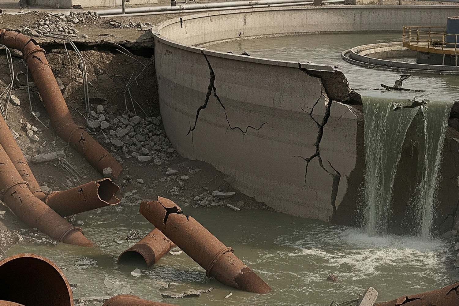 災害で水道管や浄水場が被害を受けることで断水が発生します。