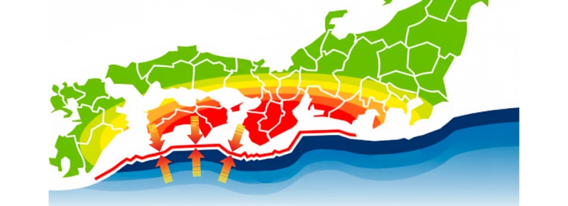 高まる南海トラフ巨大地震のリスク。政府の地震調査委員会は30年以内の発生確率が60～90％程度以上と発表。